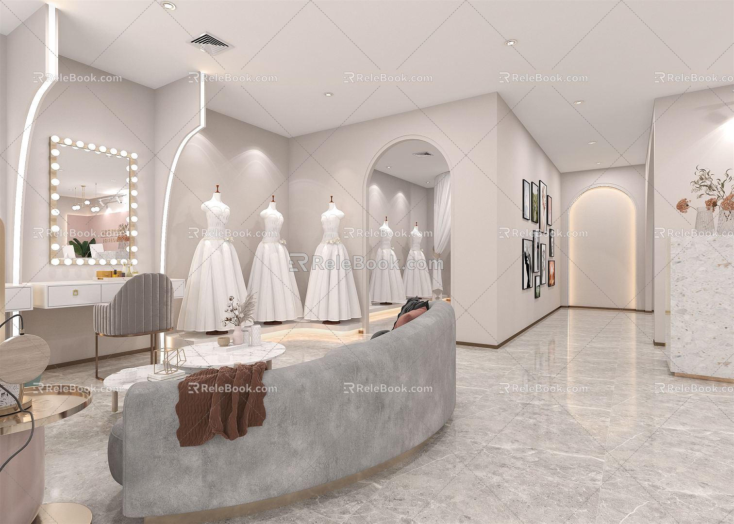 Light Luxury Bridal Shop 3d model