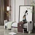 New Chinese Style Sofa Stool 3d model