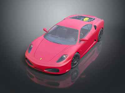 Red Sports Car With Sleek Aerodynamic Design And Glossy Exterior Finish 3d model