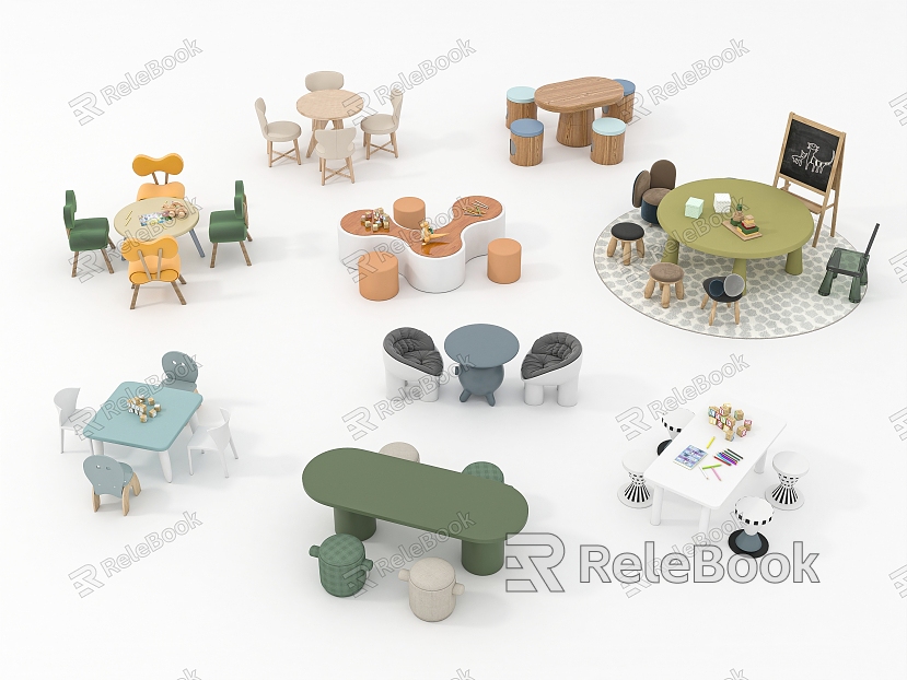 Modern Children's Table and Chair Children's Table and Chair Combination model