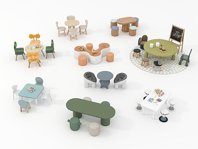 Modern Children's Table and Chair Children's Table and Chair Combination model