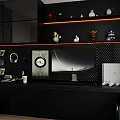 Modern e-sports room home digital product combination desktop computer tablet computer mouse keyboard headset toy hand-made blind box 3d model
