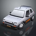 Silver Compact Car With FUNNY Decal And ST11 License Plate Design