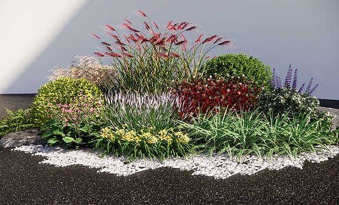 Modern plant greening group 3d model