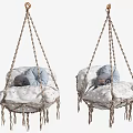 Woven Hanging Chair with Soft Cushion and Tassel Decoration for Indoor Use
