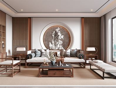 New Chinese Living Room 3d model