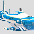 Military Weapon Helicopter With Blue And White Airframe And Weaponry Equipment Design