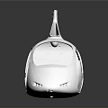 White Glossy 3D Model Shell With Hollow Design And Shiny Surface Reflection 3d model