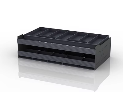 Modern Black Cabinet Drawer Organizer With Multiple Compartments And Two Tier Design 3d model