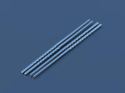 Modern Metal Chopsticks With Spiral Pattern For Daily Dining Use 3d model