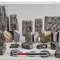 Natural Stone And Wood Materials Collection With Various Shapes And Textures For Design