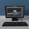Lenovo Desktop Computer With Monitor And Keyboard Displaying 3D Model Design On Screen
