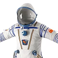 White Blue Accented Spacesuit Design With Multiple Views And Detailed Features 3d model