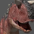 Horned Reptile Dinosaur With Textured Skin And Open Mouth 3D Rendered Model