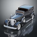 Vintage Black Classic Car With Chrome Accents Retro Headlights And Sleek Body Design