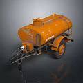 Orange Industrial Tanker Trailer For Liquid Transport With Storage Tank And Single Axle