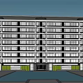 Modern Residential Building Simple Multi-storey Residence 3d model