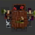 Pixel Art Train Creation With Red Hat And White Beard Character In Game Style Design