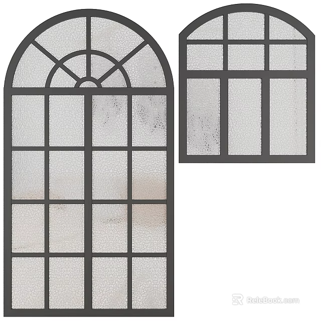 Stylish Modern Casement Window Design With Grid Panes And Glass Panels 3d model 
