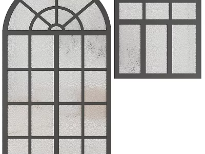 Stylish Modern Casement Window Design With Grid Panes And Glass Panels 3d model