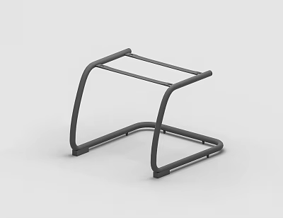 Sturdy Modern Sofa Stool With Metal Frame And Sleek Black Design For Living Room 3d model