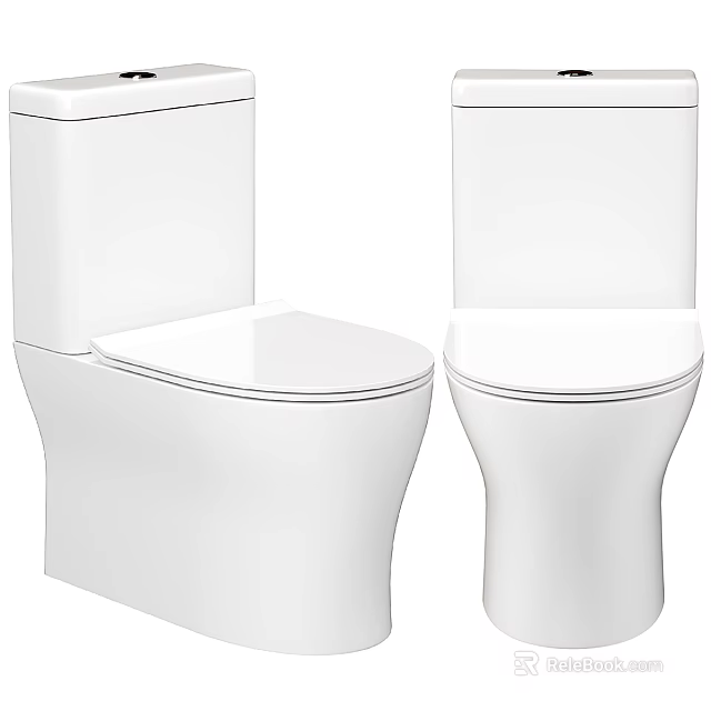 Modern White Ceramic Toilet Design With Sleek Surface And Smooth Curved Structure 3d model 