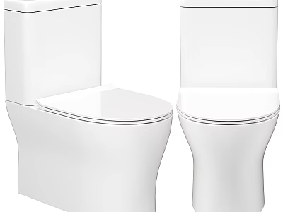 Modern White Ceramic Toilet Design With Sleek Surface And Smooth Curved Structure 3d model