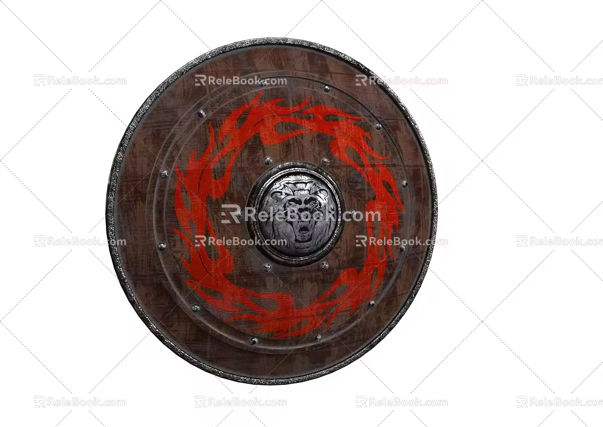 Shield Medieval Shield Armor Round Shield Weapon Game Equipment 3d model