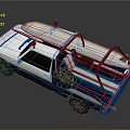 SUZUKI Pickup Truck In White And Blue With White Kayak On Truck Bed