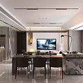Modern Living Dining Room Interior Design With White Sofa TV And Floor Lamp