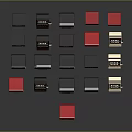 Colorful Slot Machine Collection With Red Black White Designs And Reels
