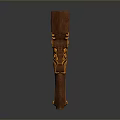 Elegant Wooden Decorative Furniture Leg with Intricate Carvings and Gold Accents