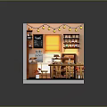 Cozy Bakery Interior With Wooden Tables Bread Display Chalkboard Menu String Lights And Shelves Jars