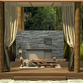 Rustic Ancient Architecture Traditional Wooden Houses Amidst Forest Mountains And River