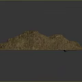 Detailed 3D Terrain Model of Mountain Landscape With Green Vegetation and Brown Rocky Texture