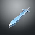 Blue Crystal Ice Themed Decorative Sword With Sharp Blade And Reflection