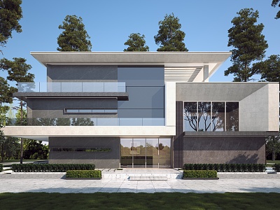 Modern single-family villa 3d model