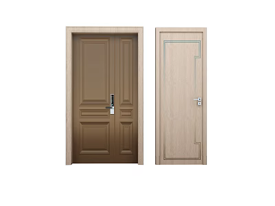 Modern Mumu Door Simple Wooden Door 3d model
