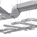 Ductwork System Featuring Various Shapes And Installation Components For Industrial Use