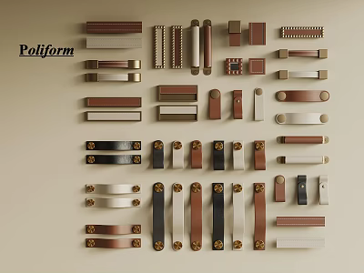 Poliform Handles With Various Designs And Different Color Options For Furniture Cabinets 3d model