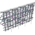 Structural Geometric Ceiling Design With Hexagonal Circular Shapes And Metal Framework
