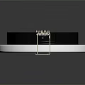 Modern Ring Shaped Lighting Fixture With Black White Band And Metal Clips