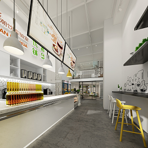 Modern Milk Tea Shop 3d model