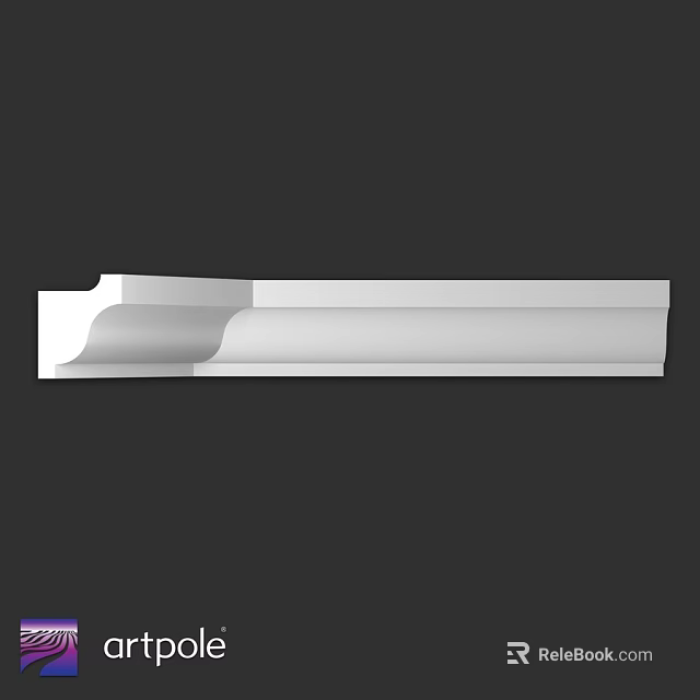 White Structural Component With Long Strip Design And Smooth Curved Surface 3d model 