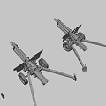 Howitzer WW2 Army Gun Cannon 3d model