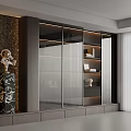 Modern Luxury Full Wall Bookcase With Frosted Glass Doors And Built In Warm LED Lighting