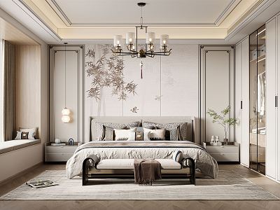 New Chinese bedroom model