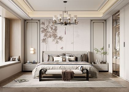 New Chinese bedroom 3d model