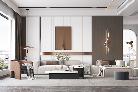 modern living room 3d model