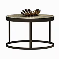 Modern Table and Chair Set with Brown Upholstered Metal Frame Chairs Round Table Decorative Items
